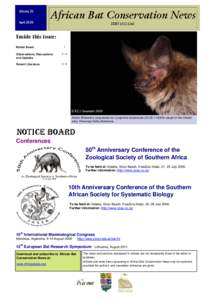 Volume 20 April 2009 African Bat Conservation News ISSN[removed]