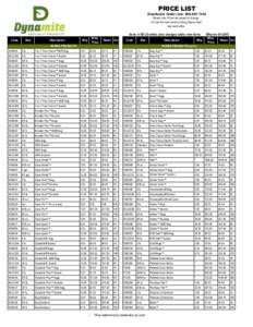 PRICE LIST Distributor Order Line: Please note: Prices are subject to change. To view the most current pricing, please check your back office.