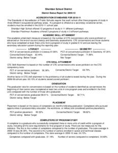 Sheridan School District District Status Report for[removed]ACCREDITATION STANDARDS FOR[removed]The Standards of Accreditation of Public Schools require that each school offer three programs of study in three different o