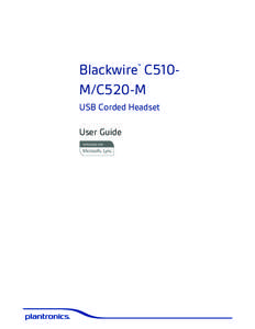 Blackwire C510M/C520-M ™ USB Corded Headset User Guide TM