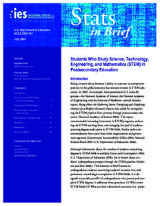 Students Who Study Science, Technology, Engineering, and Mathematics (STEM) in Postsecondary Education