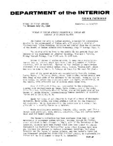 DEPARTMENT 01 the INTERIOR news release BUREAU OF INDIAN AFFAIRS For Rel.ase July 16, 1968  Henderson[removed]