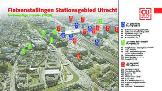 Fietsenstallingen Stationsgebied Utrecht toekomstige situatieOVT gerelateerdplaatsen P1	 Stationspleinstalling)