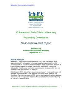 Child care / Out of School Care and Recreation / Early childhood education