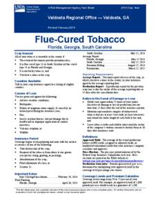 Flue-Cured Tobacco Crop Insurance in the Valdosta Region