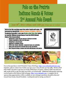 Ball games / Hickory /  North Carolina / The Unifour / Zionsville /  Indiana / Polo / Whitestown / BYOB / Sports / United States Polo Association / Olympic sports