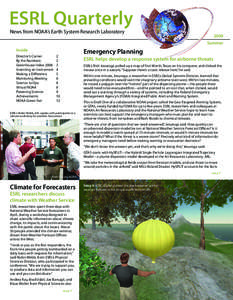 ESRL Quarterly News from NOAA’s Earth System Research Laboratory 2009 Summer