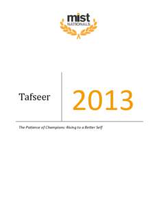 Tafseer[removed]The Patience of Champions: Rising to a Better Self