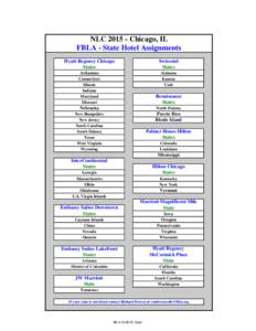 NLCChicago, IL FBLA - State Hotel Assignments Hyatt Regency Chicago States  Swissotel