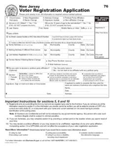 Address / ZIP code / Unaffiliated / Postal voting / Accountability / Elections / Politics / Voter registration