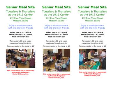 Senior Meal Site  Senior Meal Site Senior Meal Site