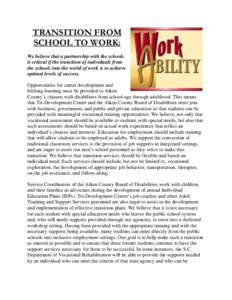 Microsoft Word - web site - TRANSITION FROM SCHOOL TO WORK