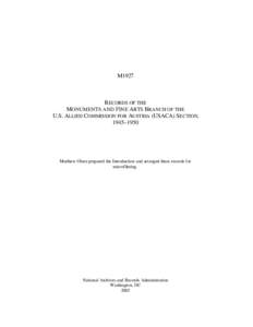 M1927  RECORDS OF THE MONUMENTS AND FINE ARTS BRANCH OF THE U.S. ALLIED COMMISSION FOR AUSTRIA (USACA) SECTION, 1945–1950