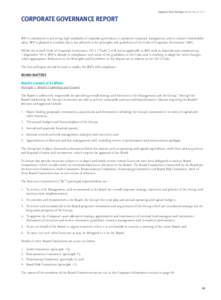 Singapore Press Holdings Annual Reportcorporate governance report SPH is committed to achieving high standards of corporate governance, to promote corporate transparency and to enhance shareholder value. SPH is pl