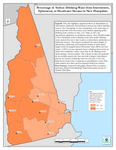 Percentage of Surface Drinking Water from Intermittent, Ephemeral or Headwater Streams in New Hampshire