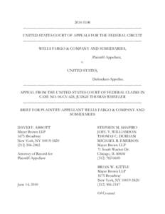 [removed]_____________________________________________________________ UNITED STATES COURT OF APPEALS FOR THE FEDERAL CIRCUIT _____________________________________________________________ WELLS FARGO & COMPANY AND SUBSI