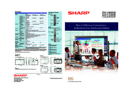 Specifications Model Name PN-L802B  Installation