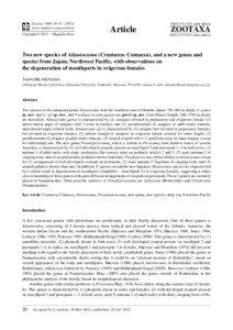 Two new species of Atlantocuma (Crustacea: Cumacea), and a new genus and species from Japan, Northwest Pacific, with observations on the degeneration of mouthparts in ovigerous females