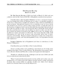 PROCEEDINGS OF THE TIOGA COUNTY LEGISLATURE[removed]Third Regular Meeting March 11, 2014