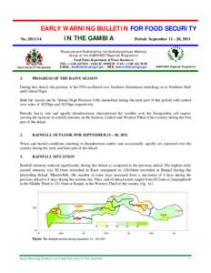 EARLY WARNING BULLETIN FOR FOOD SECURITY IN THE GAMBIA No[removed]Period: September[removed], 2011