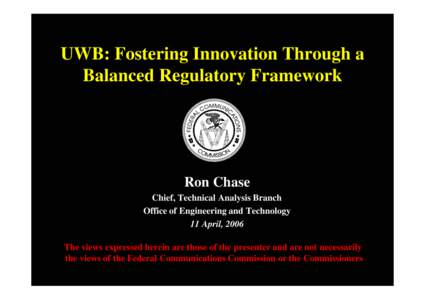 UWB & The FCC: Overview
