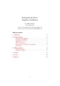 Traitements de Texte : Stupides et Inefficaces par Allin Cottrell ([removed]) Traduction d’Arnaud Zufferey ([removed]) Révisé par Xavier Perséguers ([removed])