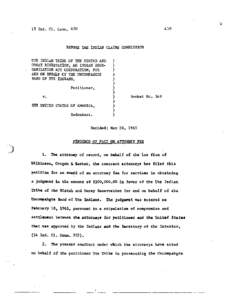 15 Ind. C1. Comm[removed]BEFORE THE INDIAN C L A N C O m S S I O N UTE INDIAN T U B E O F TKE UINTAH AND OURAY ESERVATION, AN INDIAN REORGANIZATION ACT CORPORATION, FOR