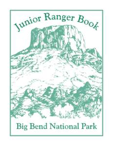 Big Bend National Park  Welcome to the Big Bend National Park Junior Ranger Program! Junior Rangers are special and important people. They help park rangers protect plants, animals, rocks, and historic sites. They pick 