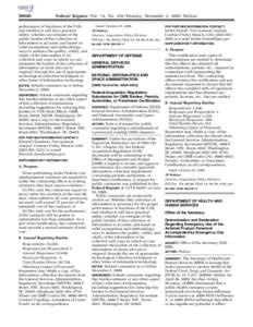 [removed]Federal Register / Vol. 74, No[removed]Monday, November 2, [removed]Notices performance of functions of the FAR, and whether it will have practical