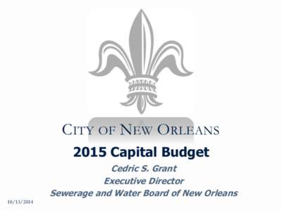 CITY OF NEW ORLEANS 2015 Capital Budget Cedric S. Grant Executive Director Sewerage and Water Board of New Orleans[removed]