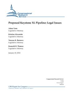 Proposed Keystone XL Pipeline: Legal Issues