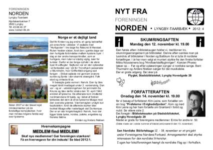 FORENINGEN  NORDEN Lyngby-Taarbæk HjortekærbakkenLyngby