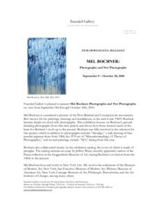 FOR IMMEDIATE RELEASE  MEL BOCHNER: Photographs and Not Photographs September 9 – October 30, 2010