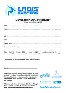 surf price and membership form