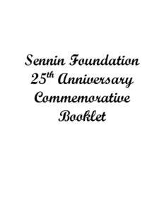 Sennin Foundation 25th Anniversary Commemorative Booklet