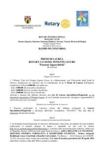 ROTARY INTERNATIONAL ROTARY CLUB Alassio, Imperia, Sanremo, Sanremo Hanbury, Savona, Varazze Riviera del Beigua Gruppo Liguria Ovest DISTRETTO 2032 ITALIA