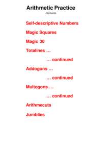 Magic square / Matrices / Number / Grid plan / Mathematics / Recreational mathematics / Magic