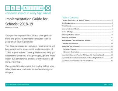 TEALS Implementation Guide