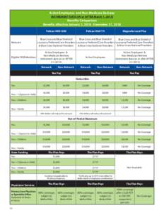 Active Employees and Non-Medicare Retirees (RETIREMENT DATE ON or AFTER March 1, 2015) Benefits Comparison Benefits effective January 1, December 31, 2018 Pelican HRA1000