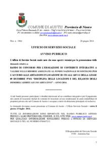 COMUNE DI AUSTIS Provincia di Nuoro Corso Vittorio Emanuele N. 20 – [removed]Telef[removed][removed]Fax[removed]P.I[removed]e-Mail: [removed] - [removed] Sito Web: w