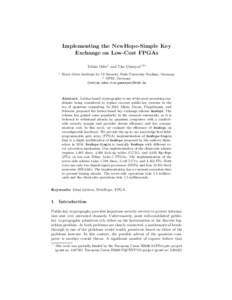 Implementing the NewHope-Simple Key Exchange on Low-Cost FPGAs Tobias Oder1 and Tim G¨ uneysu1,2? 1