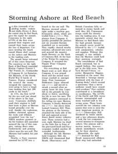 Storming Ashore at Red n this crescendo of exploding bombs, rockets and shells, Horace A. Bass, the control ship for Red Beach, gave the signal for assault. Coxswains in the eight