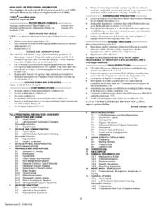 HIGHLIGHTS OF PRESCRIBING INFORMATION These highlights do not include all the information needed to use COREG safely and effectively. See full prescribing information for COREG. •