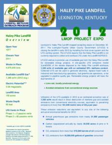 LMOP Project Expo 2012 – Haley Pike Landfill, Kentucky