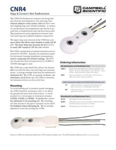 CNR4 Kipp & Zonenâ€™s Net Radiometer Brochure