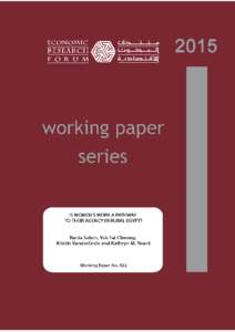 IS WOMEN’S WORK A PATHWAY TO THEIR AGENCY IN RURAL EGYPT? Rania Salem, Yuk Fai Cheong, Kristin VanderEnde and Kathryn M. Yount  Working Paper 922