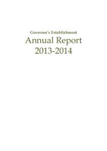 Governor’s Establishment  Annual Report[removed]  CONTENTS