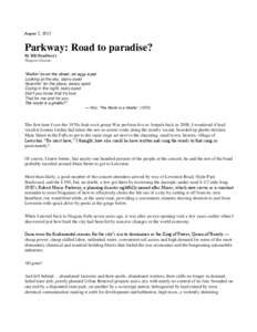 August 7, 2012  Parkway: Road to paradise?