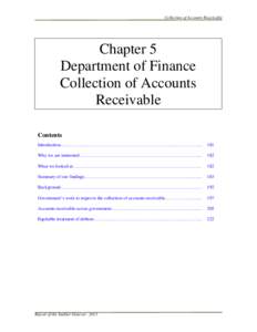 Collection of Accounts Receivable  Chapter 5 Department of Finance Collection of Accounts Receivable