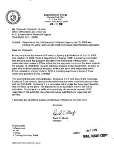 Letters on the 2009 Compliance Recertification Application